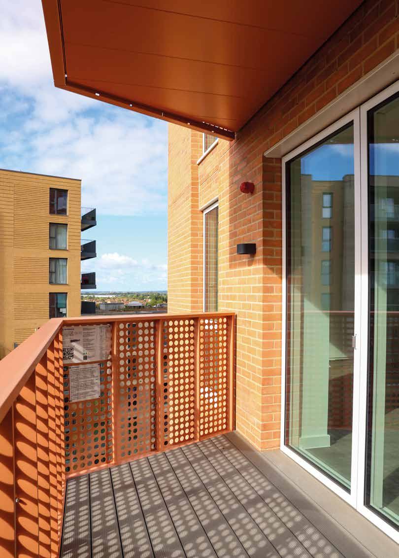 The balcony of a Lampton Homes flat, with a view across west London